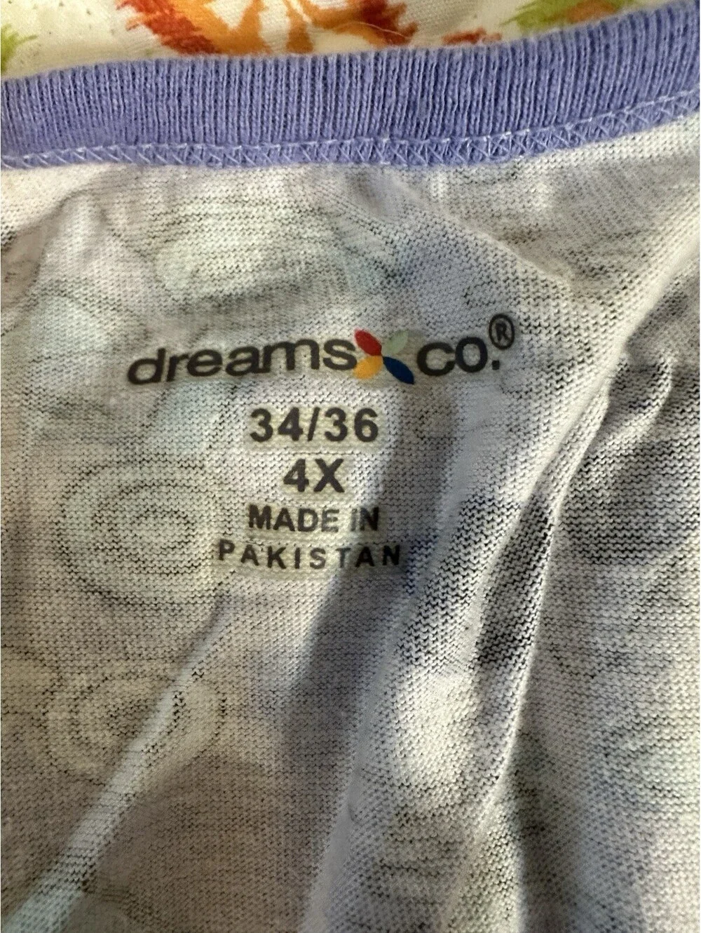 Dreams Co Purple Novelty Telephone Goodnight Print Sleeveless Nightshirt GUC
